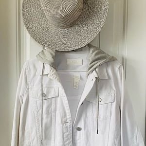Women’s white denim hoodie jacket